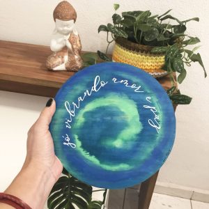 Quadro Handmade – Só Vibrando Amor e Paz Verde