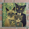 quadro madeira pinus gato familia