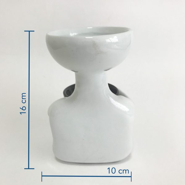 vaso cachepô Cabecita Cerâmica Branco Joelhos Cruzados costas